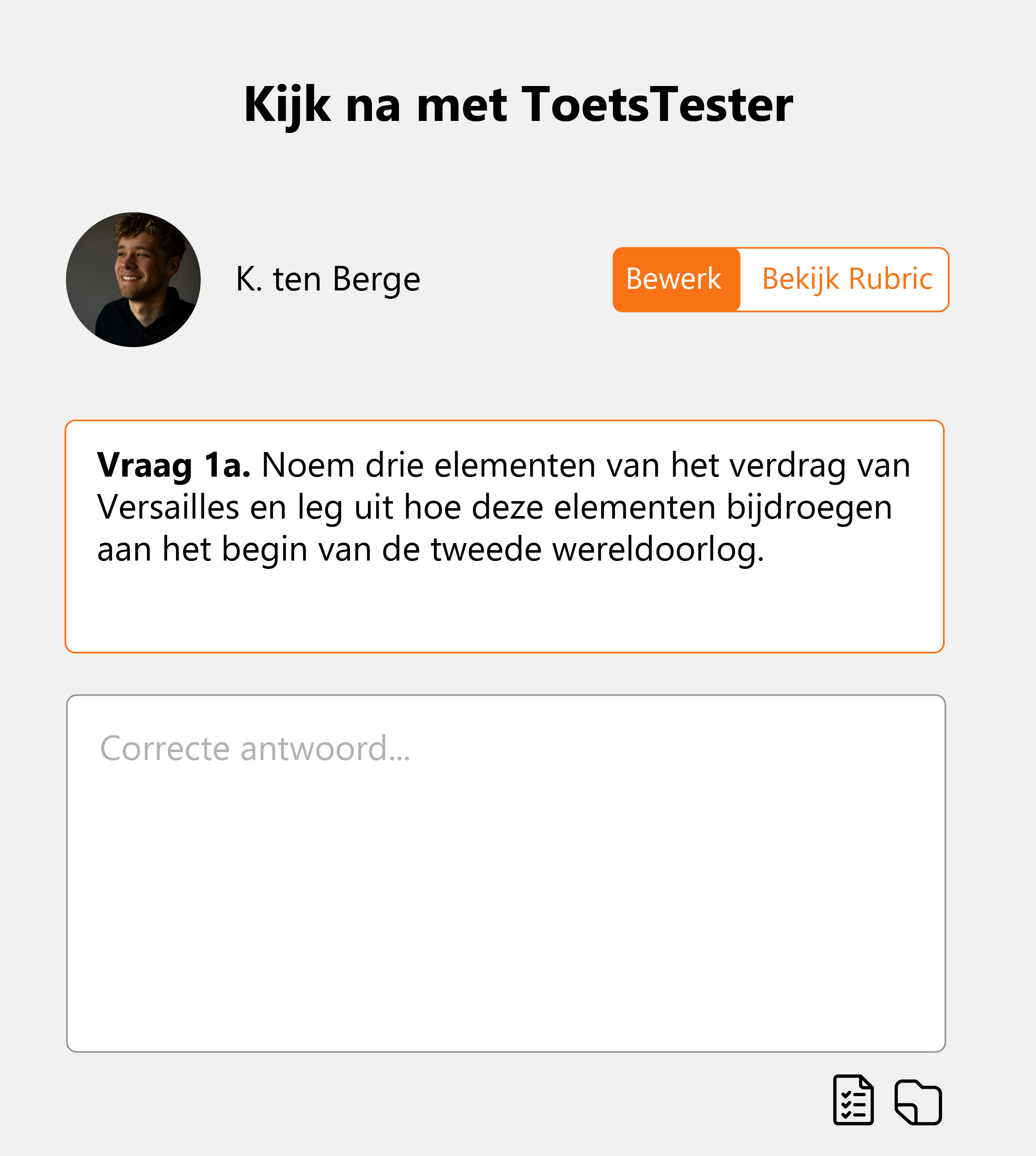 Voorbeeld Rubric